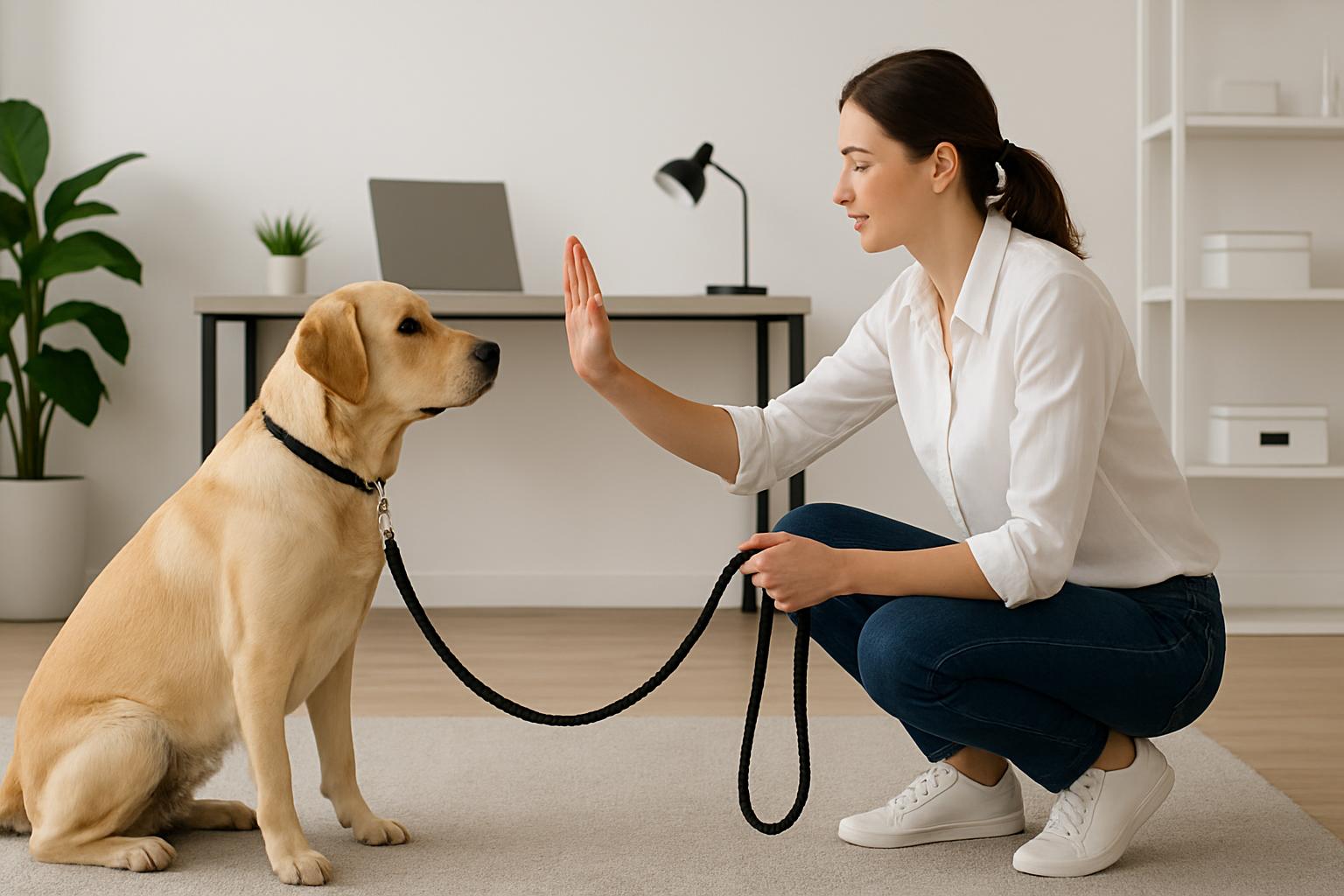 Friendly London dog training instructor with happy dogs